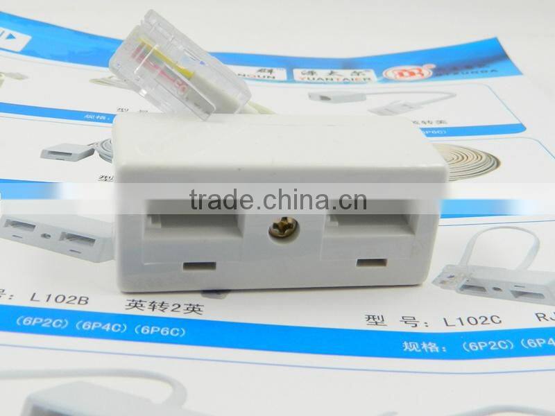 RJ45 to Dual US BT Socket Secondary Telephone Adapter