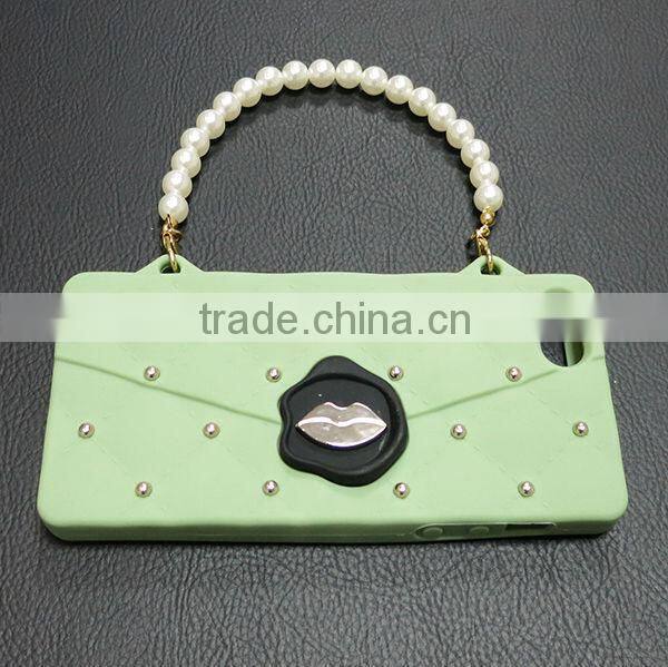 Silicone Handbag Studded Case for iPhone 4