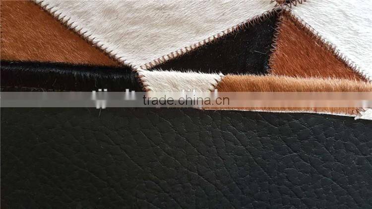 area patchwork cowhide rug for living room