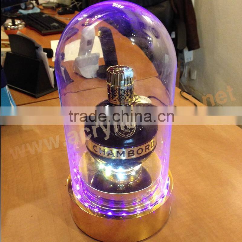 acrylic single wine bottle display with led illuminated