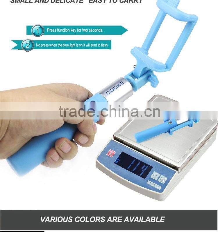 2015 new hot monopod wholesale camera bluetooth selfie stick