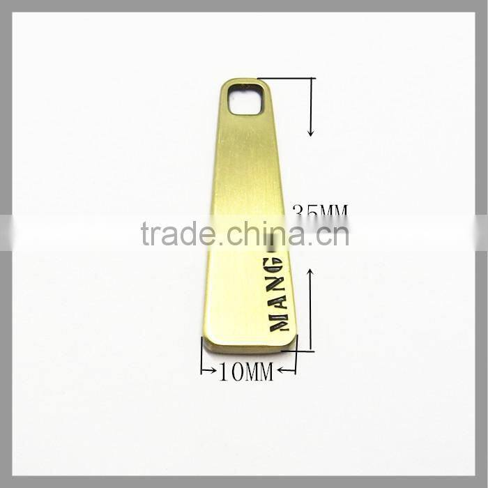 Brush Brass Customized Zipper Puller With Logo