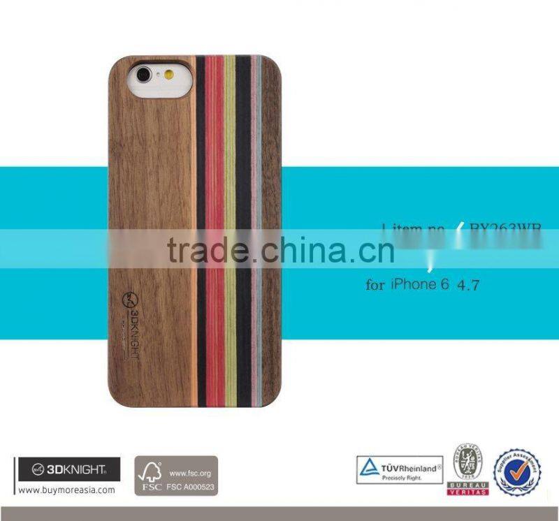 Factory OEM ODM Mix Colored Wood Custom Hard Back Natural Bamboo Cover for iPhone 6, for iPhone 6s Bamboo Case, Bamboo PC Case