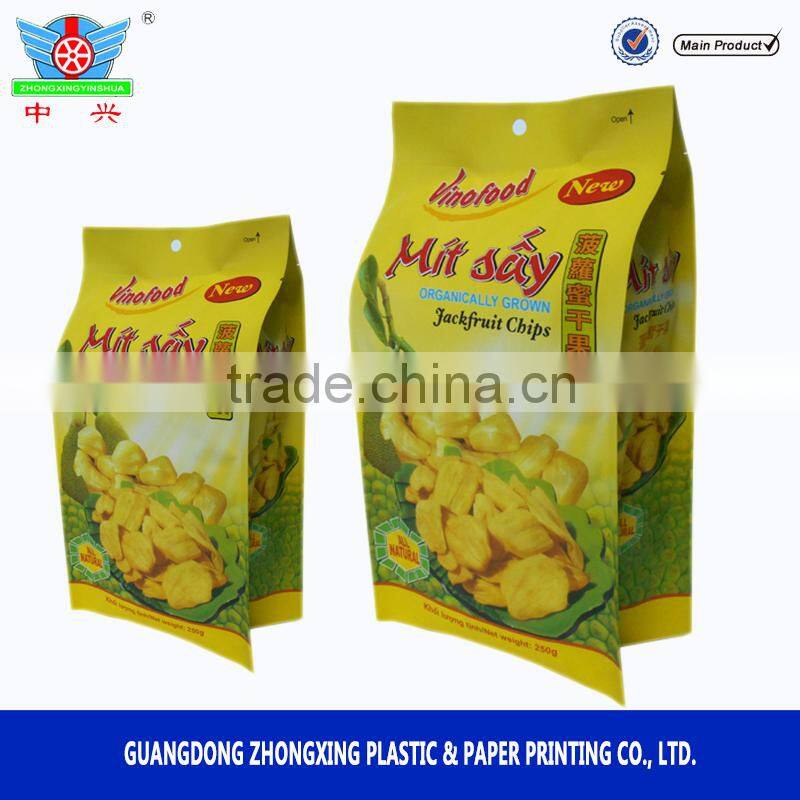 Custom Printed Fruit Chips Dried Food Snack Plastic Food Packaging Bag