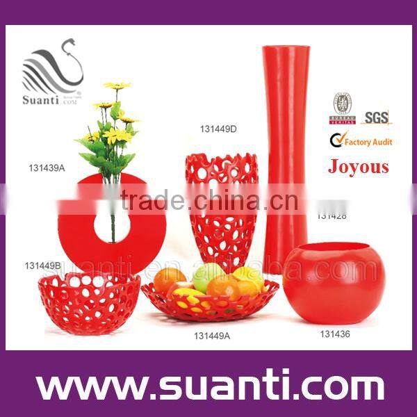 New products chinese souvenir red decorative flower vase for wedding