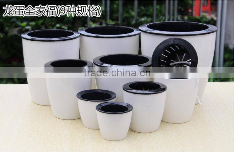 round colorful self watering flower pot