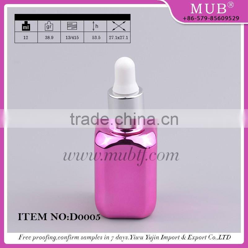 empty glass essential oil bottles with aluminum dropper cap whosale