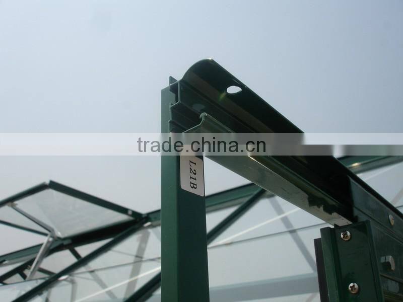 Aluminium spring clips dark green glass greenhouse HX78125G-1