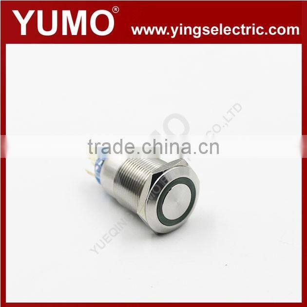 ABS19S-P22-E metal push button 19mm 12VDC momentary metal push button