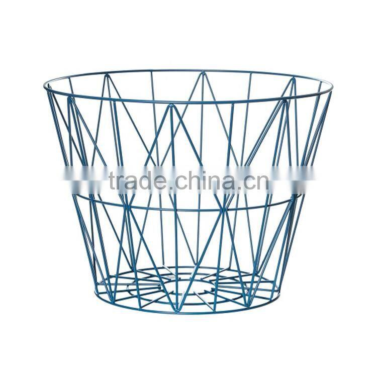 Multi-color eco-friendly painted finished fruit vegetable washing basket wire stacking basket
