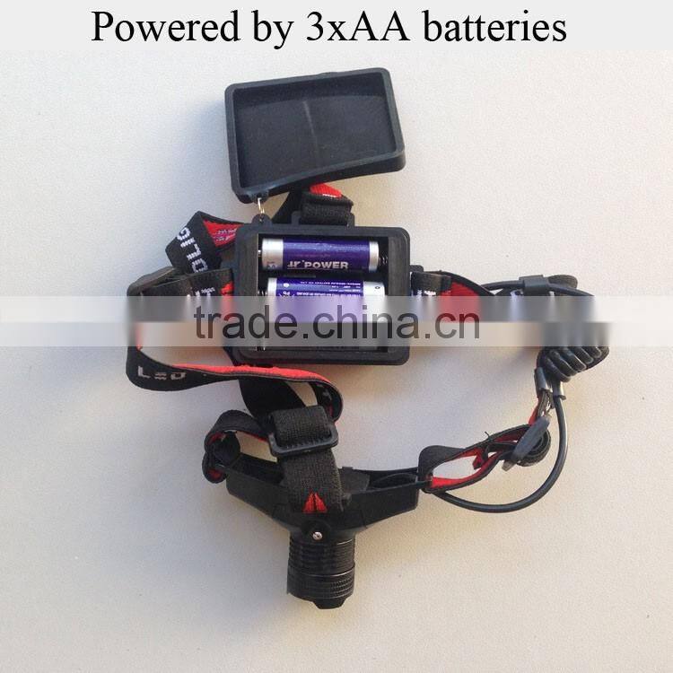 AA battery headlight zoom led headlamp aluminium led headlamp