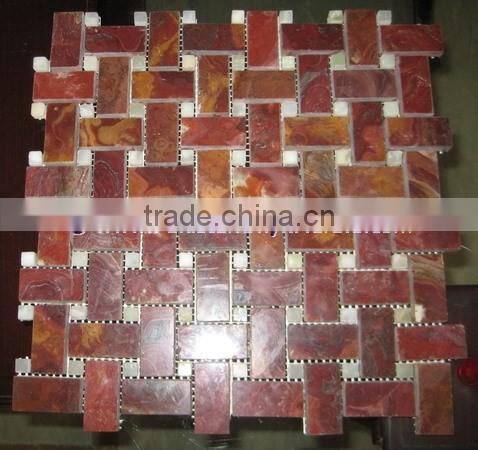 NATURAL COLOR MULTI RED ONYX MOSAIC TILES COLLECTIONS