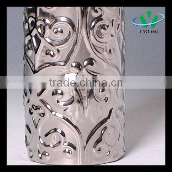 Cylinderical Electroplating Artistic Modern Ceramic Vase