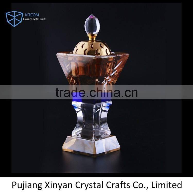 China made Luxurious brand golden crystal censer thurible