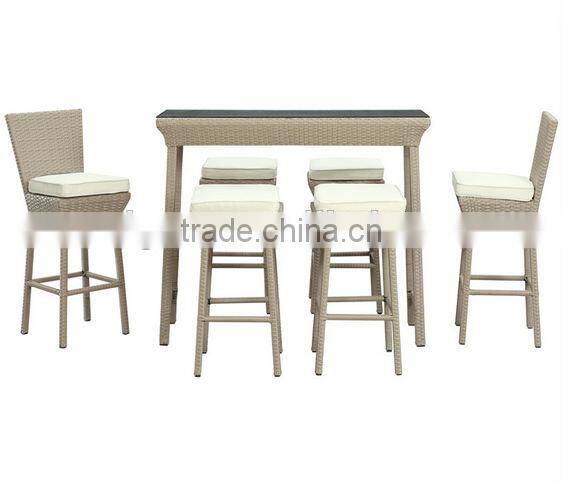 Trade Assurance Hospitality modern all weather outdoor rattan resin wicker low cost outdoor bar tables