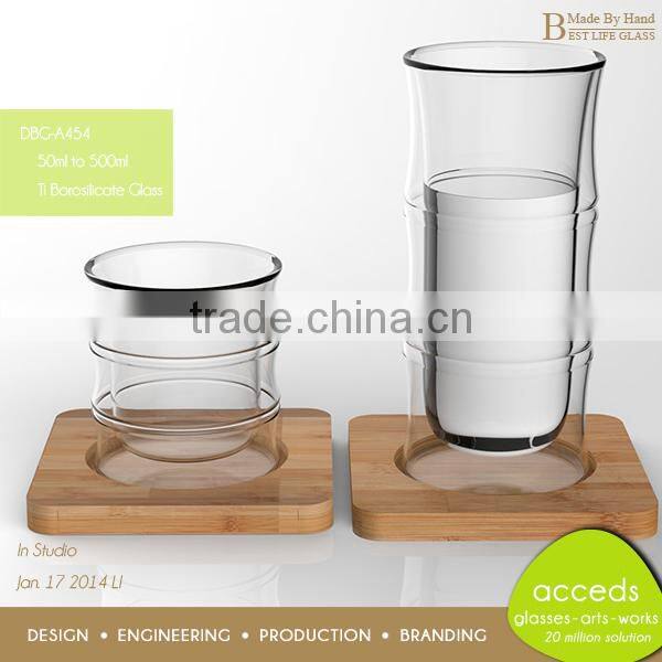 DBG-A14-100 100ml Popular Borosilicate Glass Clear Double Wall Glass Cup