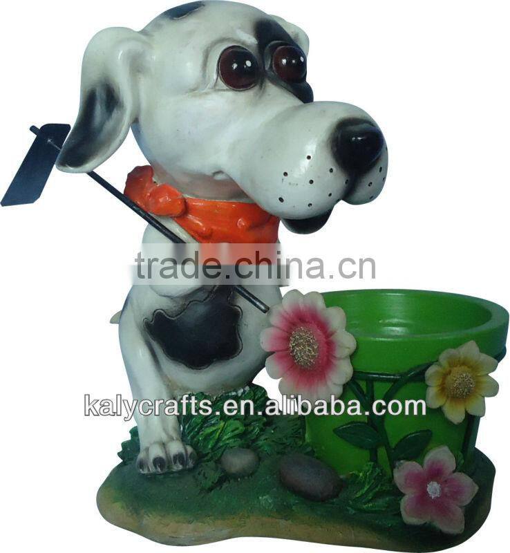 polyresin crafts deer sledding christmas garden decoration