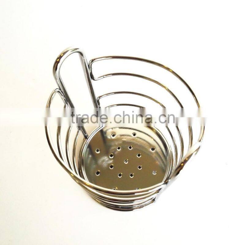 WI2910 D11CM Square Chrome Metal Wire Utensils holder