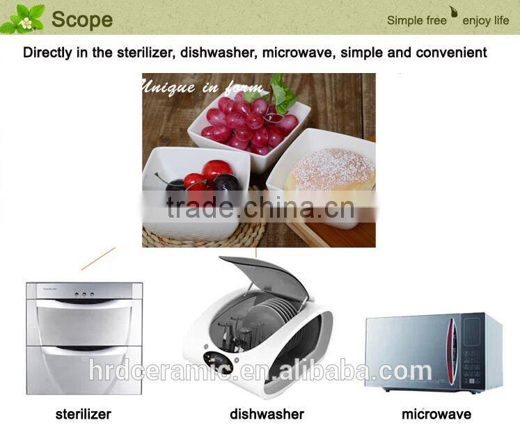 Stocked White Porcelain Square Bowl