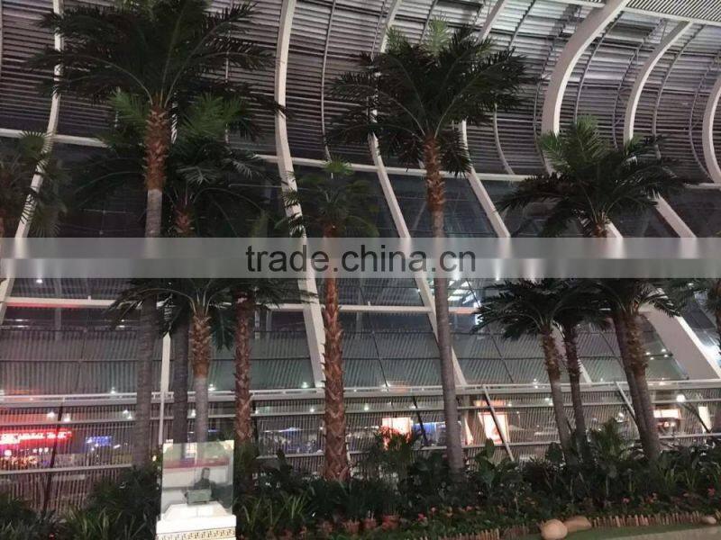 Artificial tall palm tree for airport public decoration