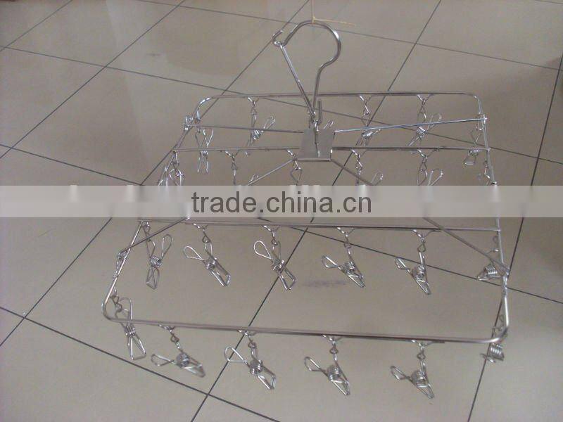 stainless steel wire folding cloth drying hanger-48 hangers