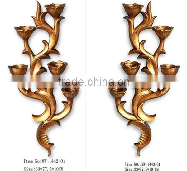 MW-1442-01 Antique hanging wall art decor with candle holder