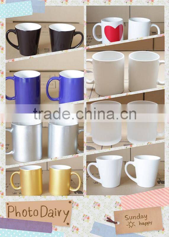 new desigh gold color porcelain mug with big handle wholesale