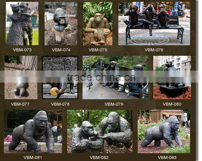 High quality large bronze gorilla sculpture
