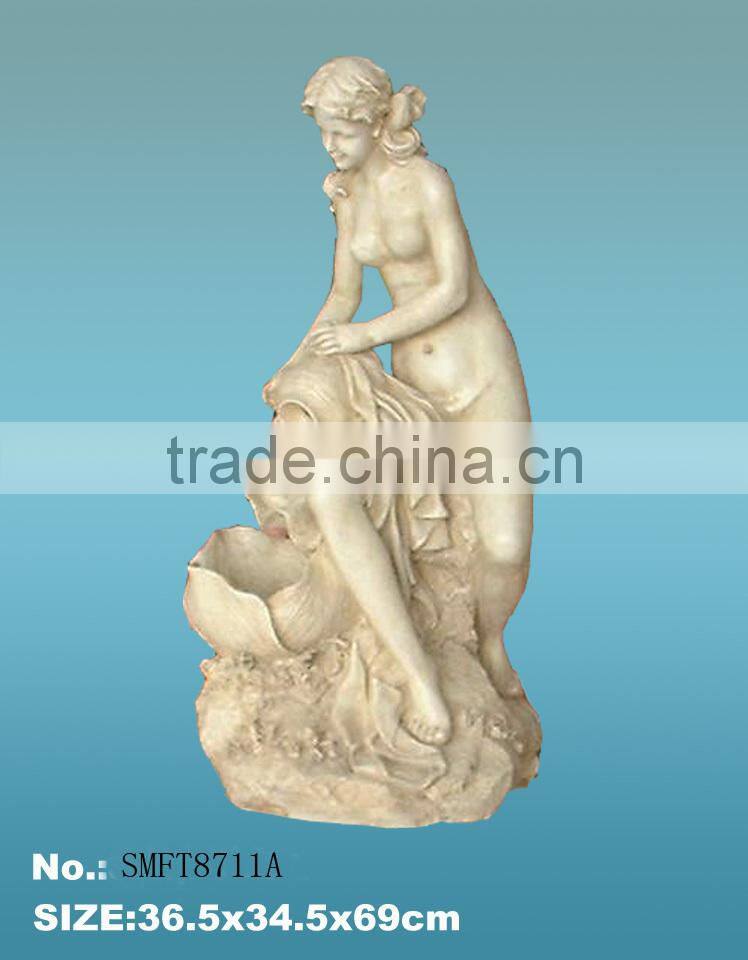polyresin resin naked lady fountain