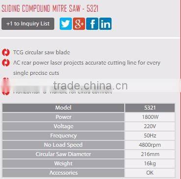 RONIX WOOD CUTTING TOOLS MITER SAW 1800W MODEL 5321 PREMIUM QUALITY