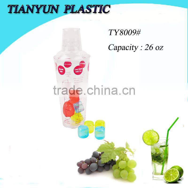 new products plastic shaker bottle for cocktail