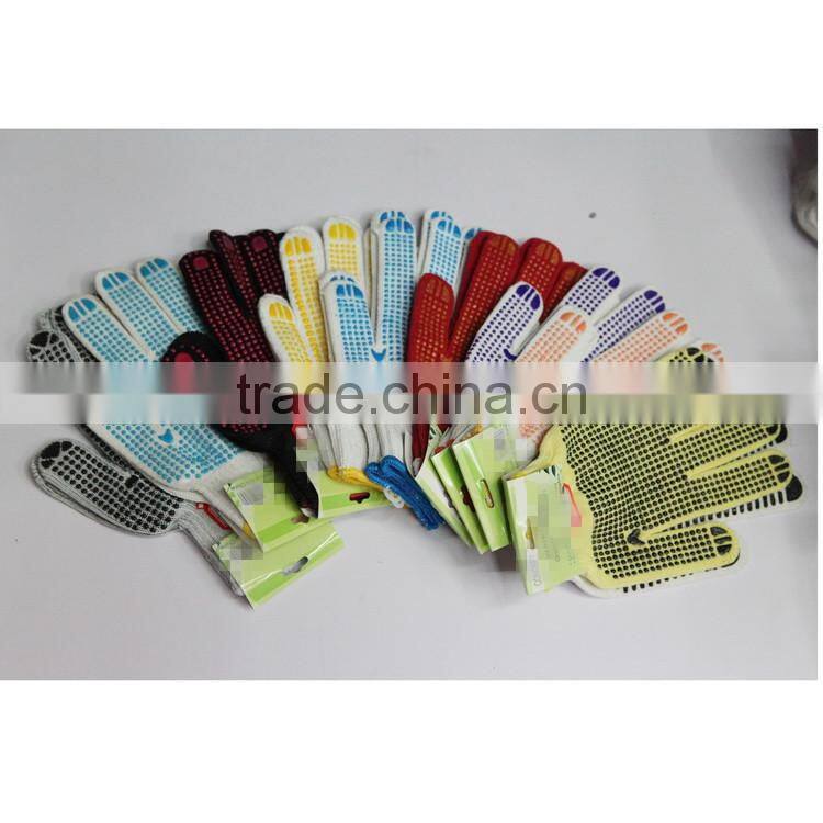 The plastic protective gloves