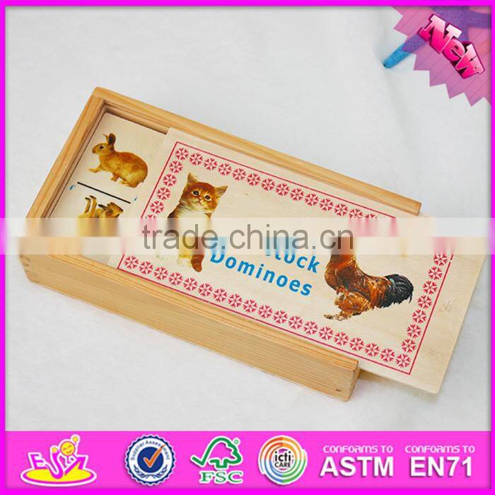 2016 top fashion educational kids wooden domino set WJ278287