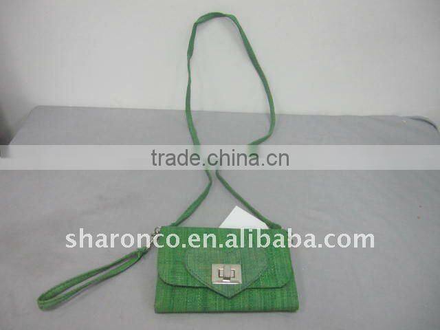 Candy strip paper straw fabric beach bag with handle