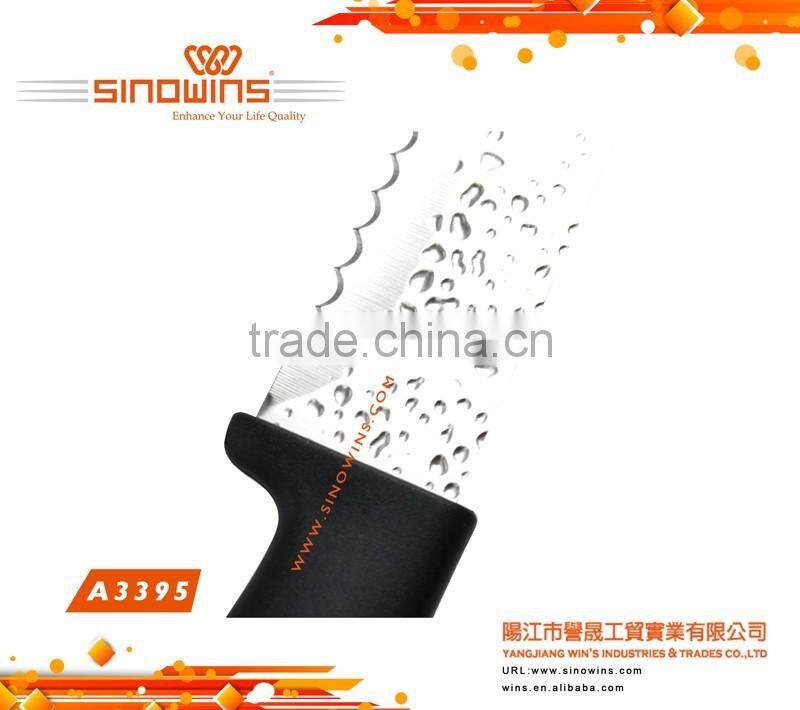 A3395-b Special Design Air-flow Dots Stamped 5pcs Stainless Steel Knife Set