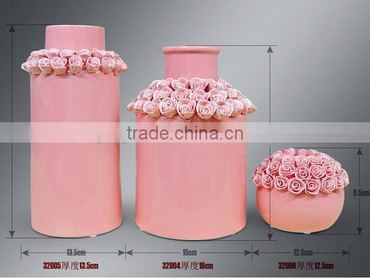 Garden Rose ceramic handicraft candle holders home decoration ceramic candle wholesale