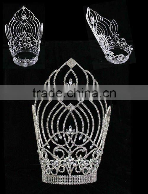 Hair Accessories 30cm tall Large Size Rhinestone CCrystal Beauty Pageant Crowns&Tiaras