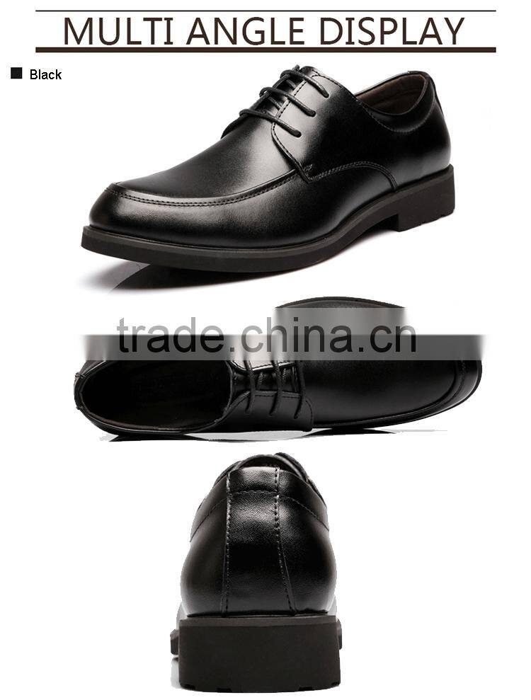 Black Cowhide Leather Officer Business Men Shoes