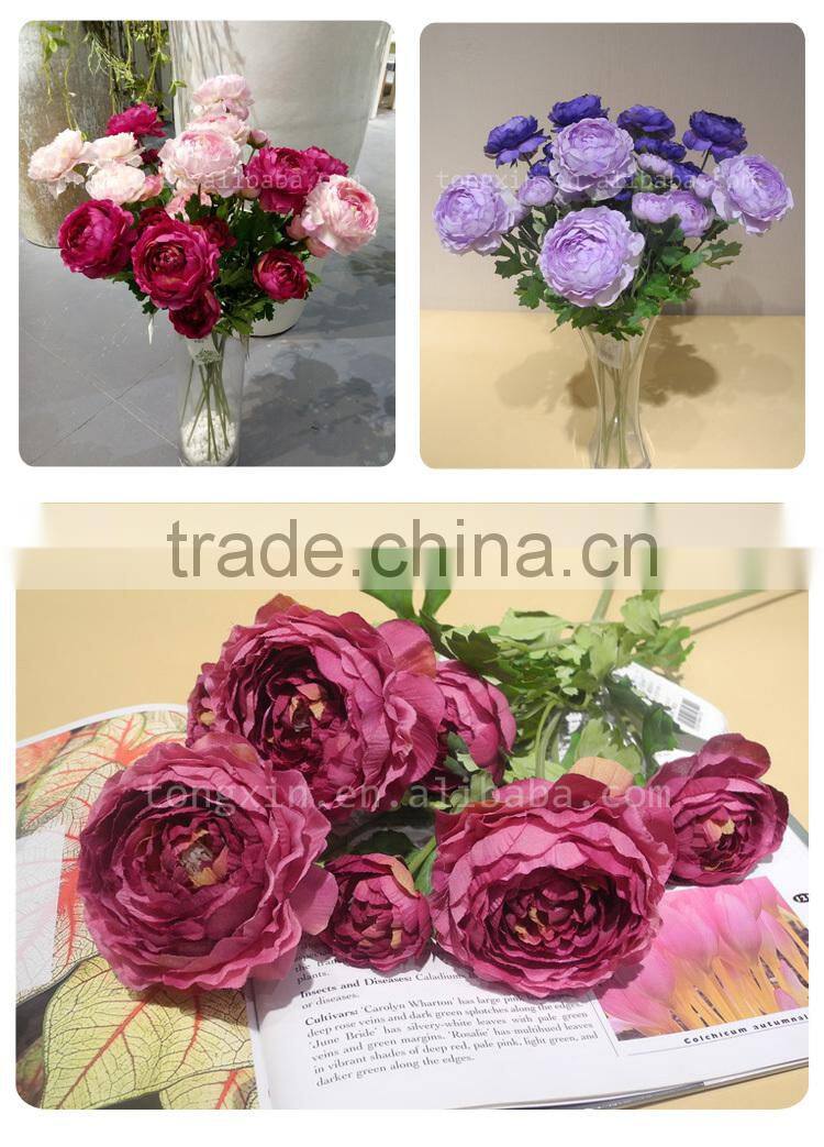 Western-style decorate flowers high quality look realistic ranunculus flower