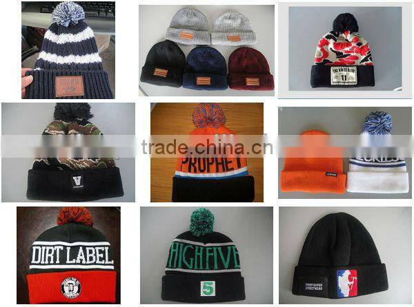 Custom jacquard beanie/acrylic beanie/beanie hat with top ball