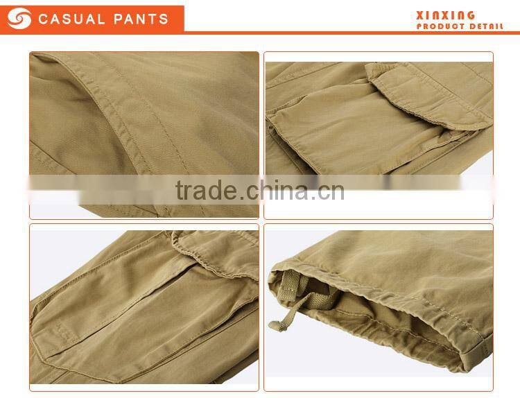 Hot sale pure cotton heavy washed military style cargo pants for men