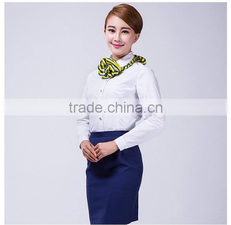 Custom Cotton Skirt And Flight Attendant Shirts