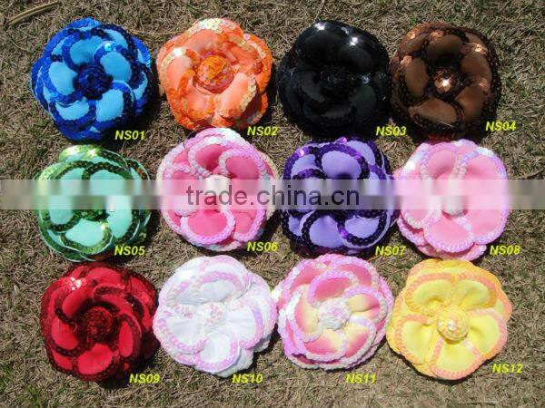colorful summer newest squin flowers made in China