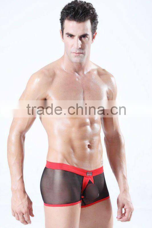 2012 latex sexy man's transparent underwear boxers