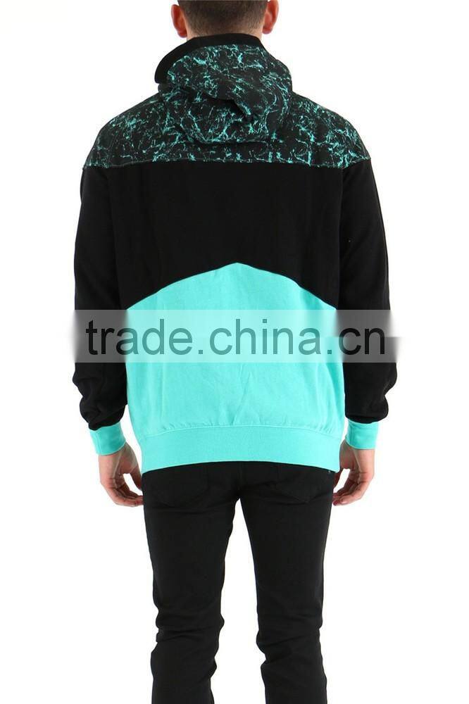 100% cotton pocket sport custom men hoodie two tone hoodies