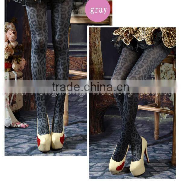 New European and American vintage leopard print pantyhose