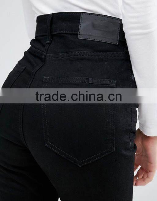 Women Black Denim Destroyed High Waist Skinny Jeans High Quality Jean