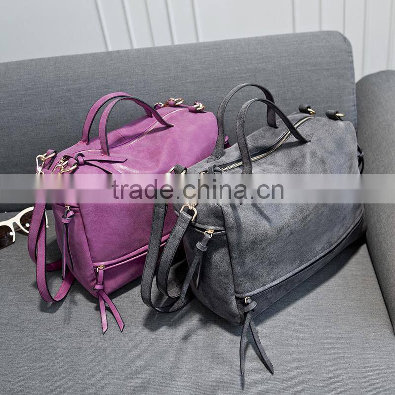 Vintage Nubuck Leather Large Women Shoulder Bag