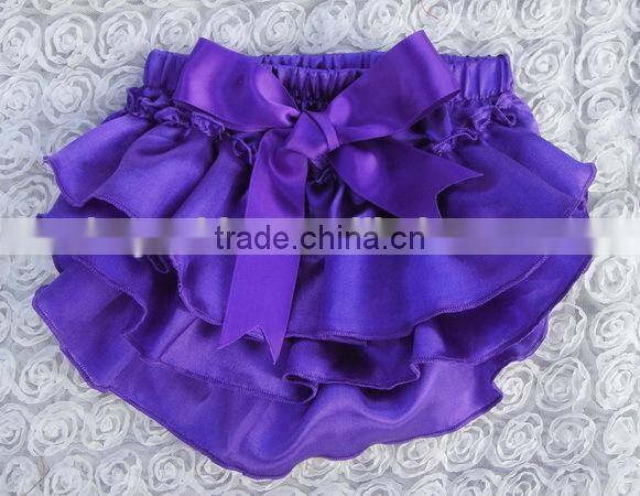 child ruffle panties girls pink satin bloomer with bowknot infant pants diaper cover summer wear cool shorts wholesale