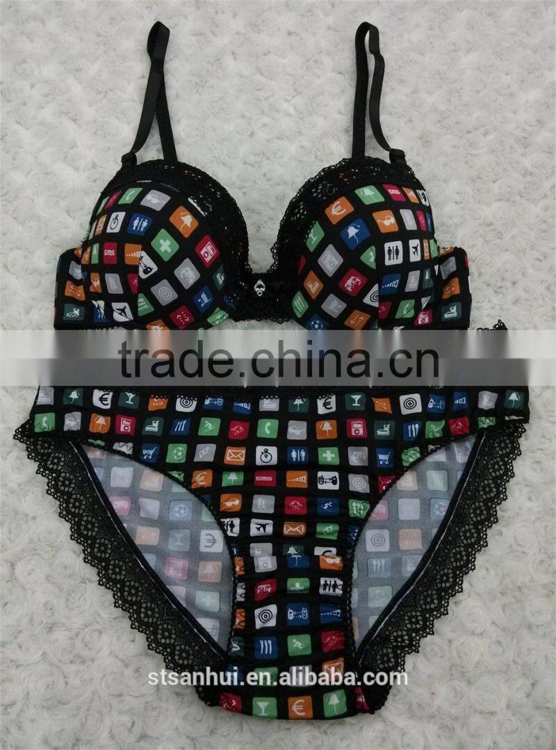 pure color elegant glamorous bra & panty sets